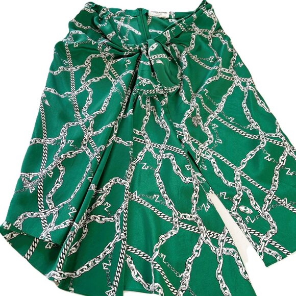 Zadig & Voltaire silk Jana CDC front tie asymmetrical knee length skirt Sz M - Picture 1 of 6